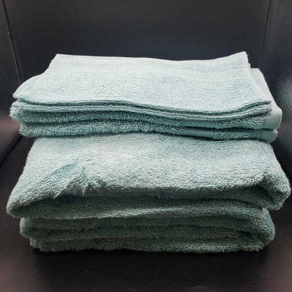 6 Pc Lane Linens Turquoise Oversized Bath Set 30" x 54" New - Picture 4 of 4